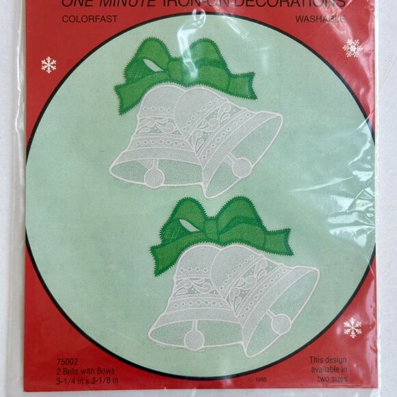 Set of 4 Vintage 80s Dritz Iron On Holiday Expressions Nativity & Bells Washable - Picture 4 of 7